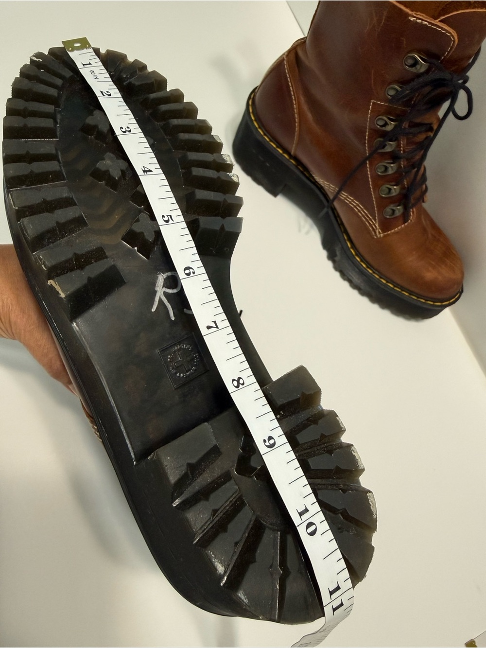 Dr. Martens Brown Leather Lace-Up Combat Boots - Picture 13 of 16